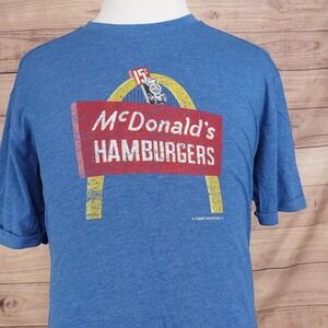 Apparel Collection Shirt Mens L Blue McDonald's Hamburgers Graphic Tee